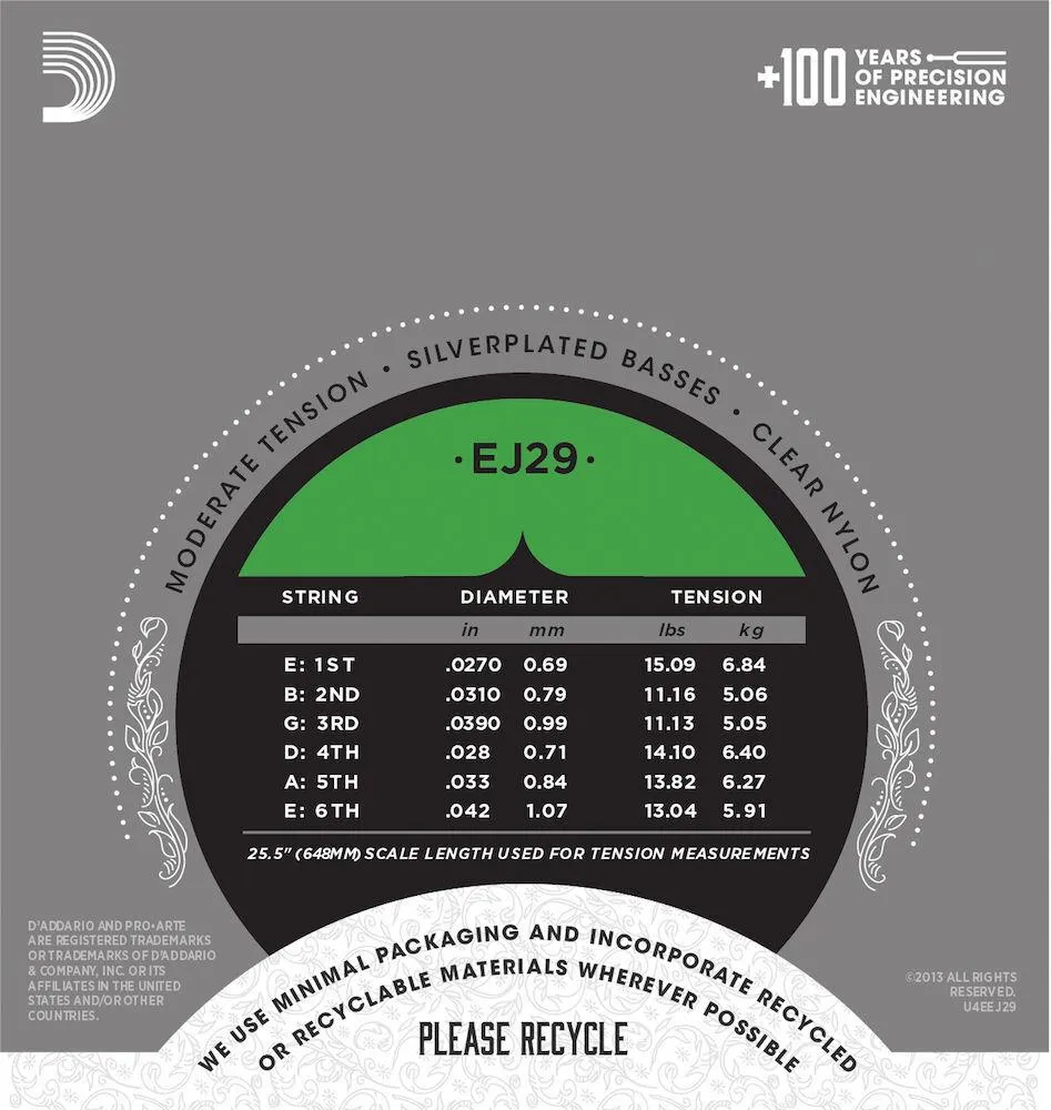 D'Addario EJ29 4 SETS Rectified Classical Guitar Strings, Moderate Tension - Image 3