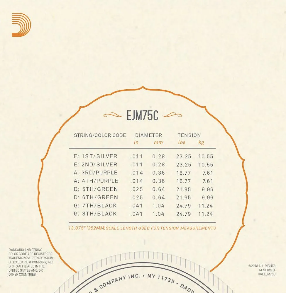D'Addario EJM75C Monel Mandolin Strings, Medium Plus, 11-41 - Image 3