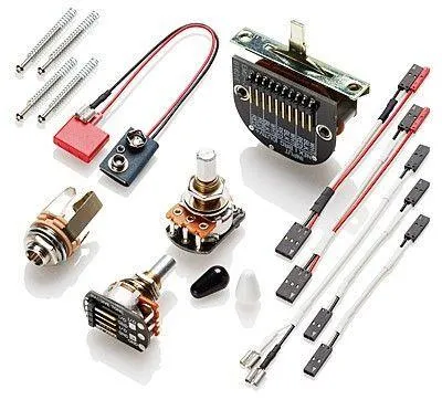 EMG TCX Active Single Coil Ceramic FTX RTX Pickup Set with Pots and Wiring Black - Image 3