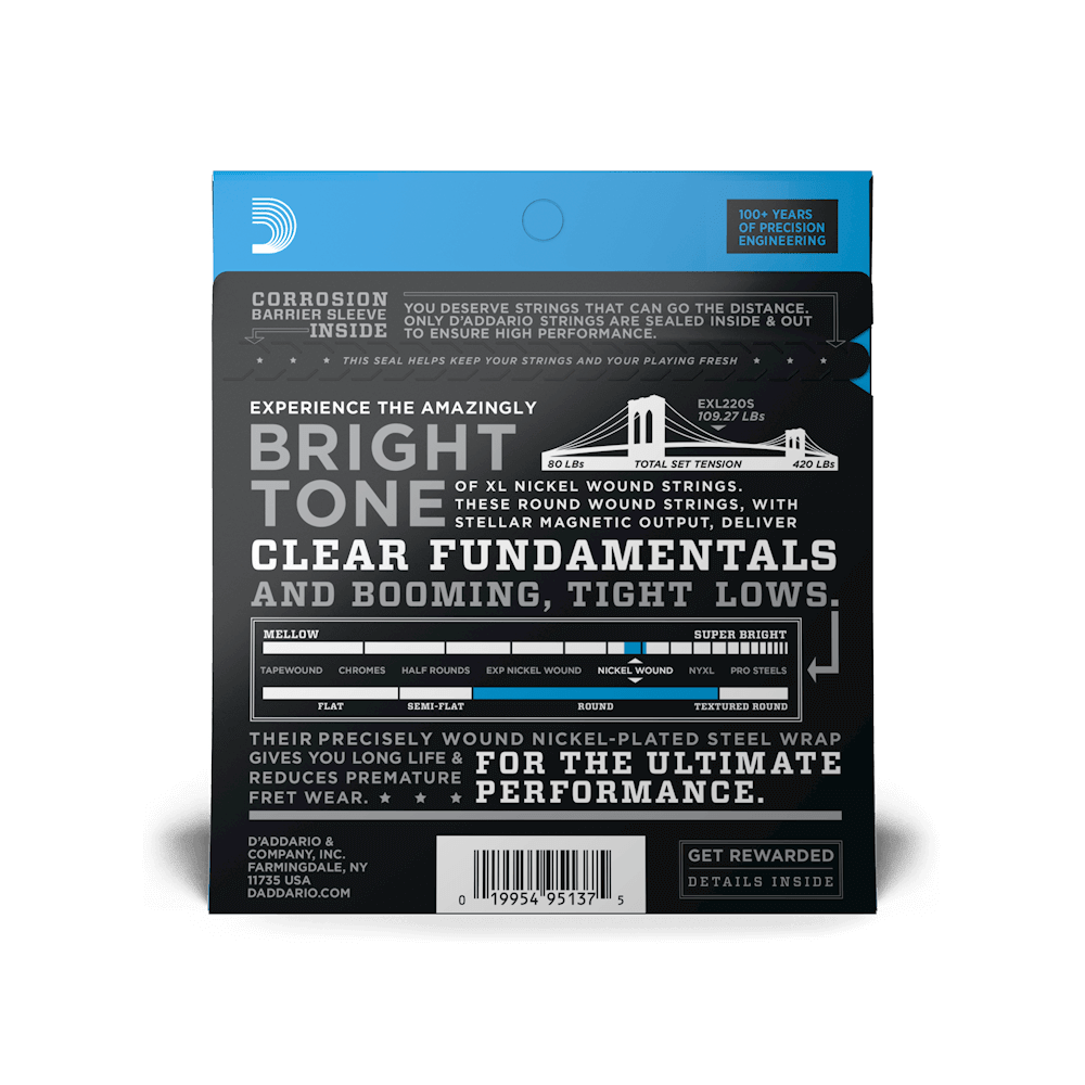 D'Addario EXL220S Nickel Wound Bass Guitar Strings, Super Light, 40-95, Short Scale - Image 3