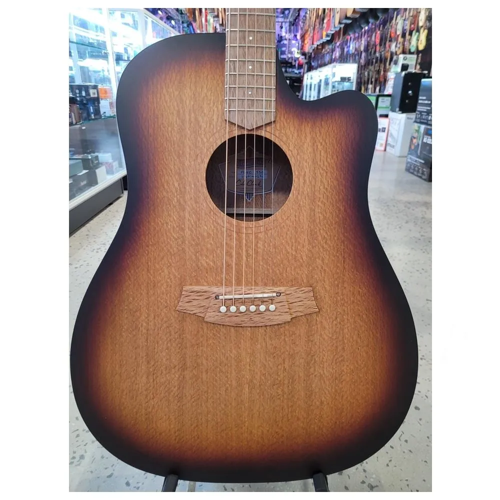 Cole Clark Fat Lady 1 Southern Silky Oak Acoustic / Electric Guitar Cutaway - Sunburst - Image 3