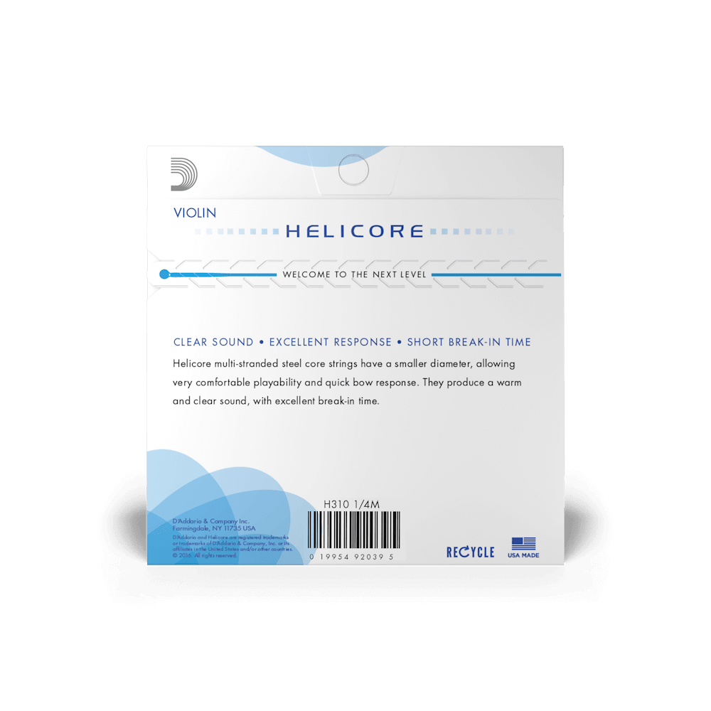D'Addario Helicore Violin Single A String, 1/4 Scale, Medium Tension - Image 3