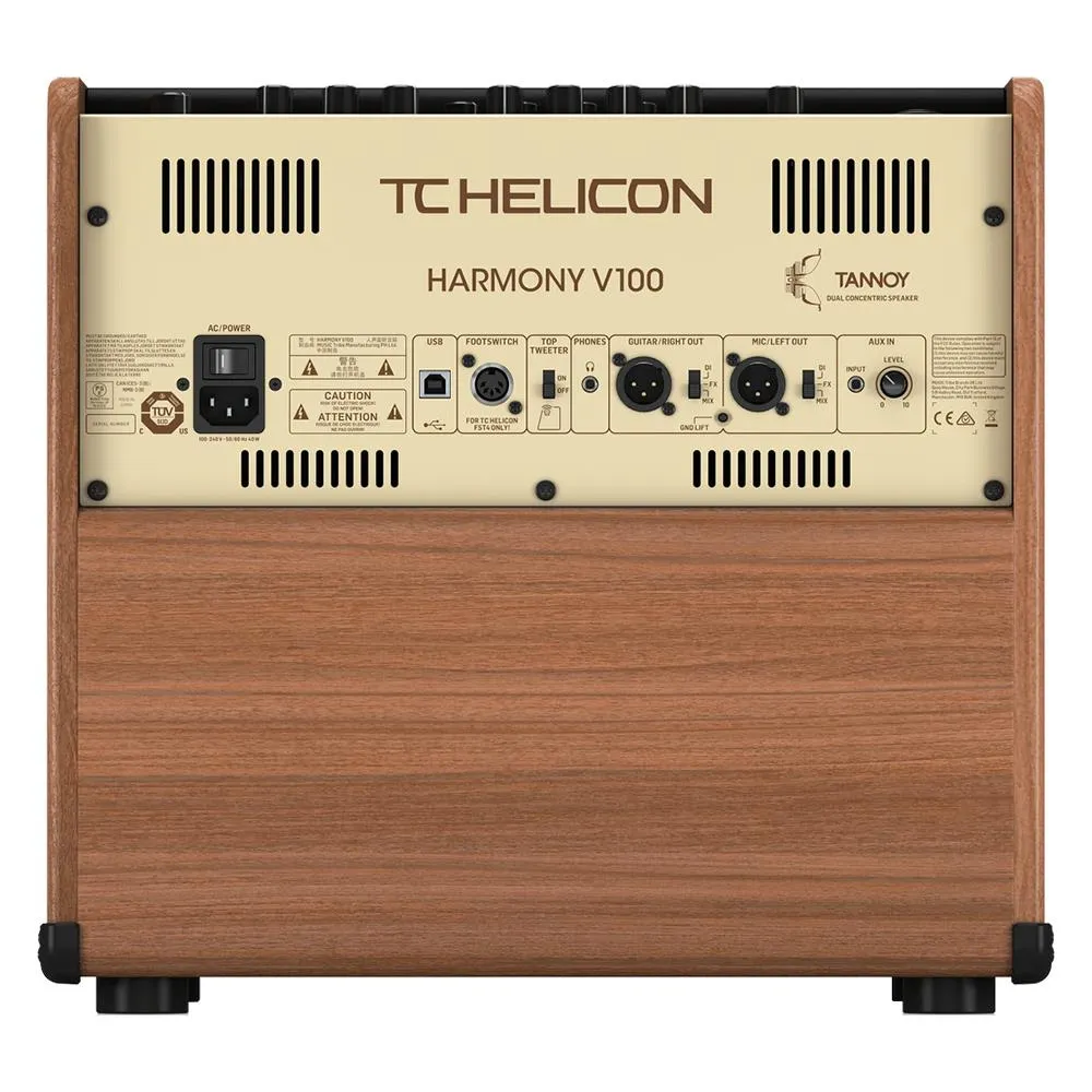 TC Helicon 100 Watt 2-Channel Harmony V100 Acoustic Amplifier With Effects - Image 3
