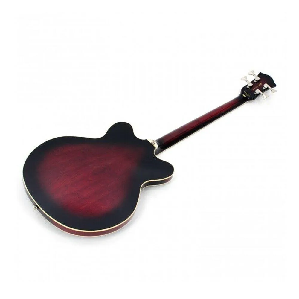 Hofner Verythin CT Long Scale Electric Bass Trans Dark Cherry All maple C/w case - Image 3