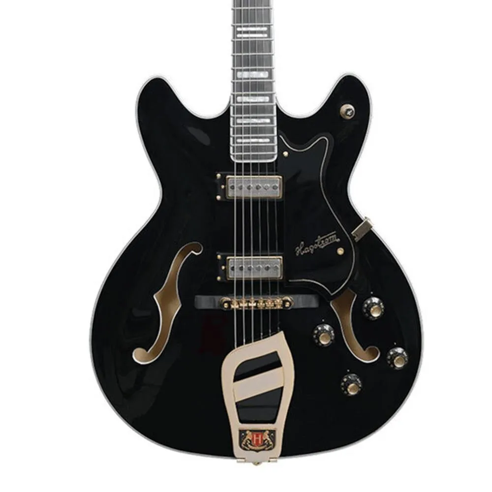 Hagstrom 67’ Viking II Semi-Hollow Electric Guitar in Black Gloss - Image 3
