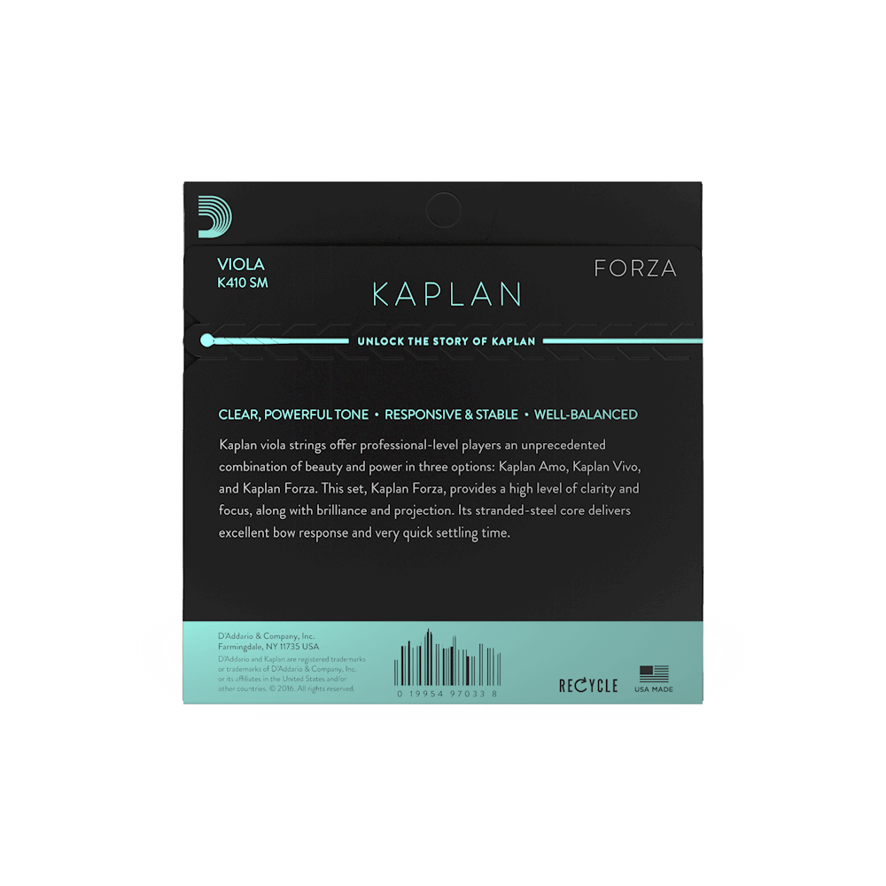 D'Addario Kaplan Forza Viola String Set, Short Scale, Medium Tension - Image 3
