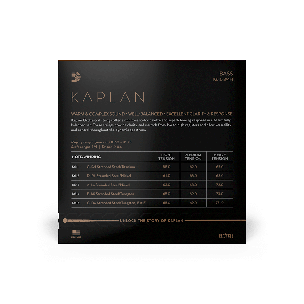 D'Addario Kaplan Bass Single C (Extended E) String, 3/4 Scale, Heavy Tension - Image 3