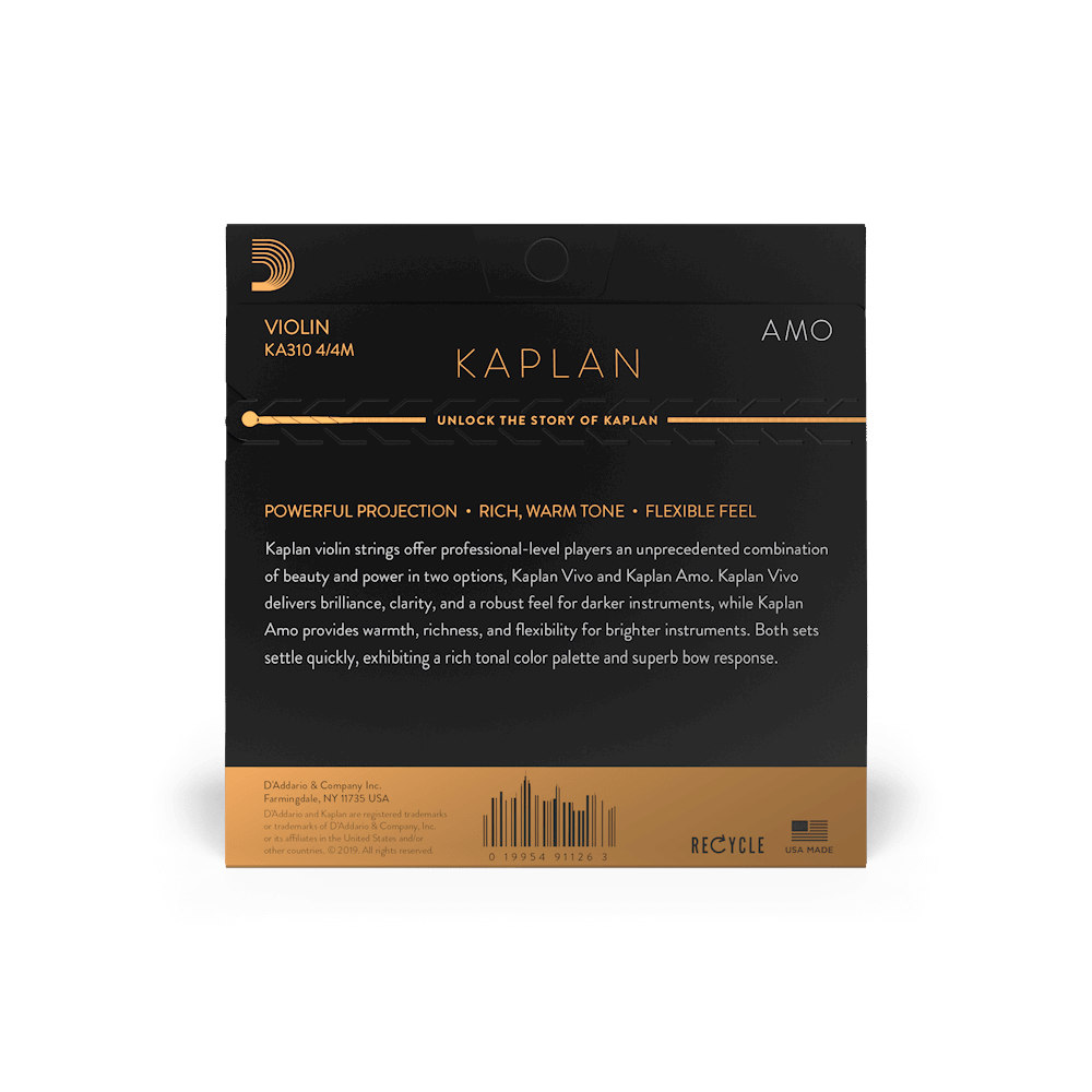 D'Addario Kaplan Amo Violin String Set, 4/4 Scale, Medium Tension - Image 3