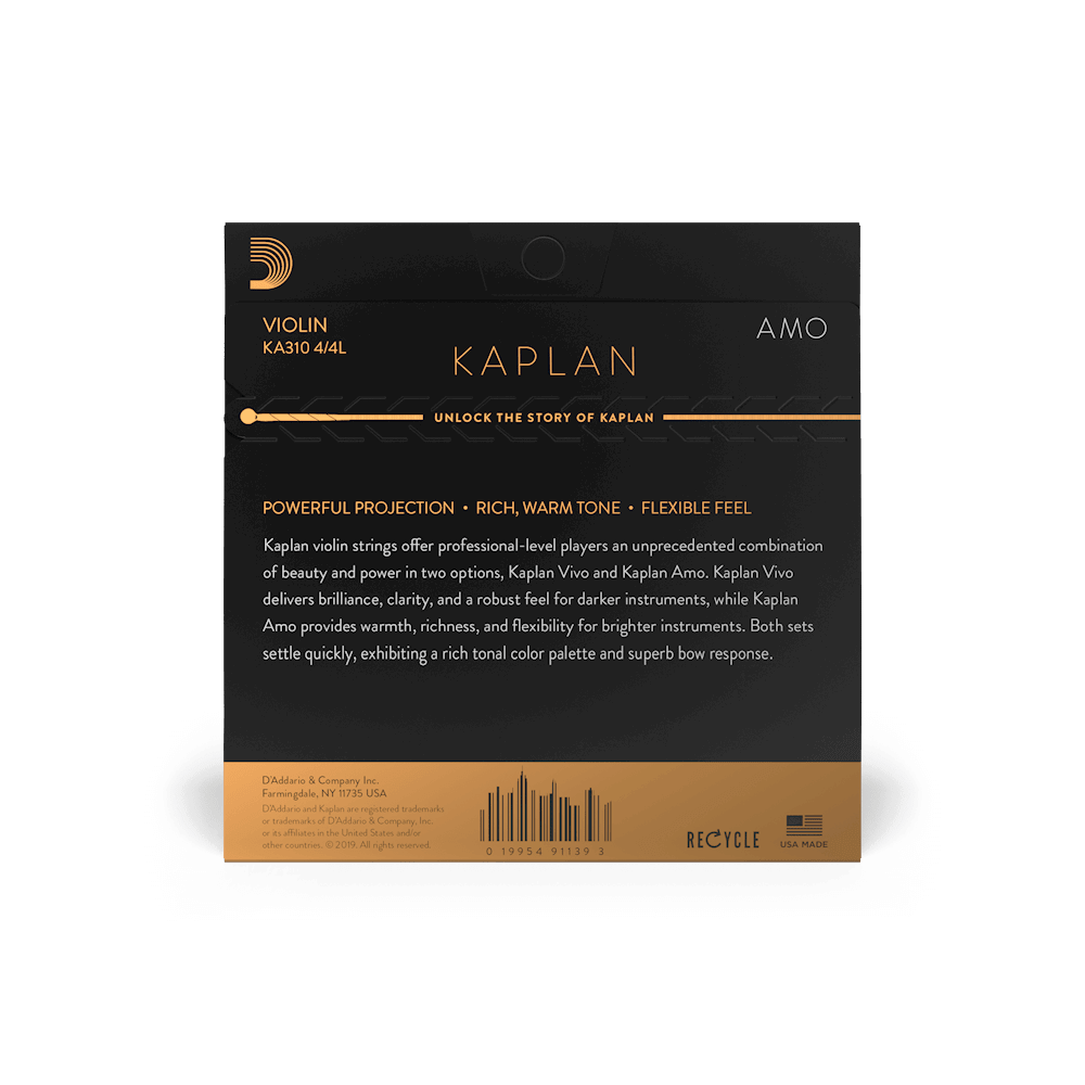 D'Addario Kaplan Amo Violin A String, 4/4 Scale, Light Tension - Image 3