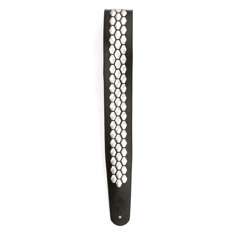 D'Addario Hex Studded Leather Guitar Strap - Image 3