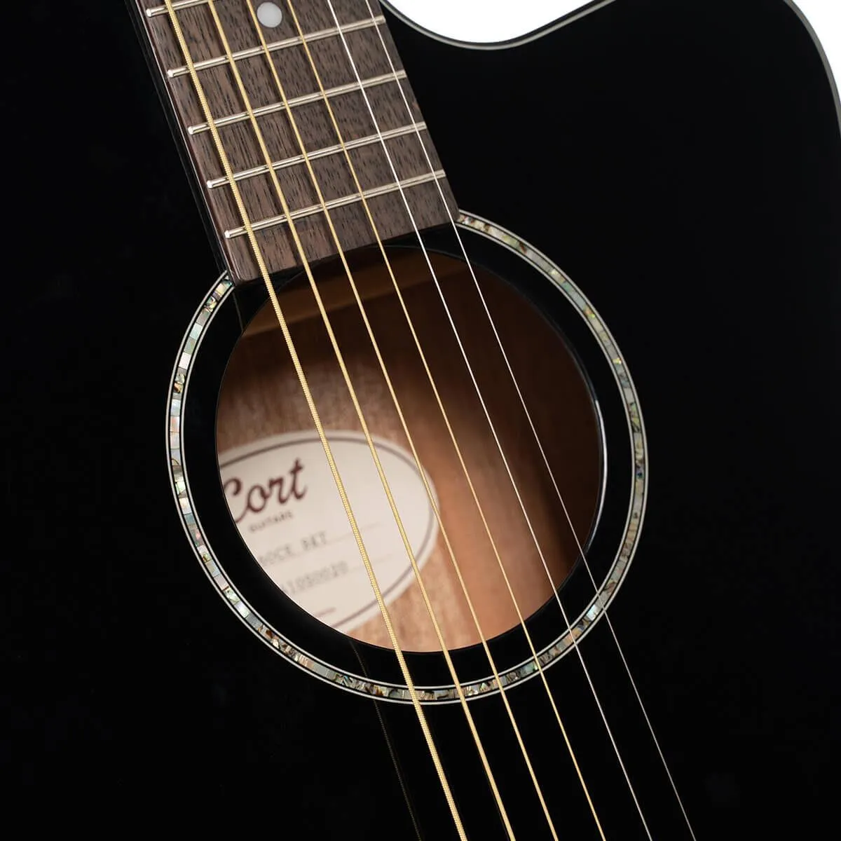 Cort L60CE Orchestral Acoustic / Electric Guitar - Black - Image 3