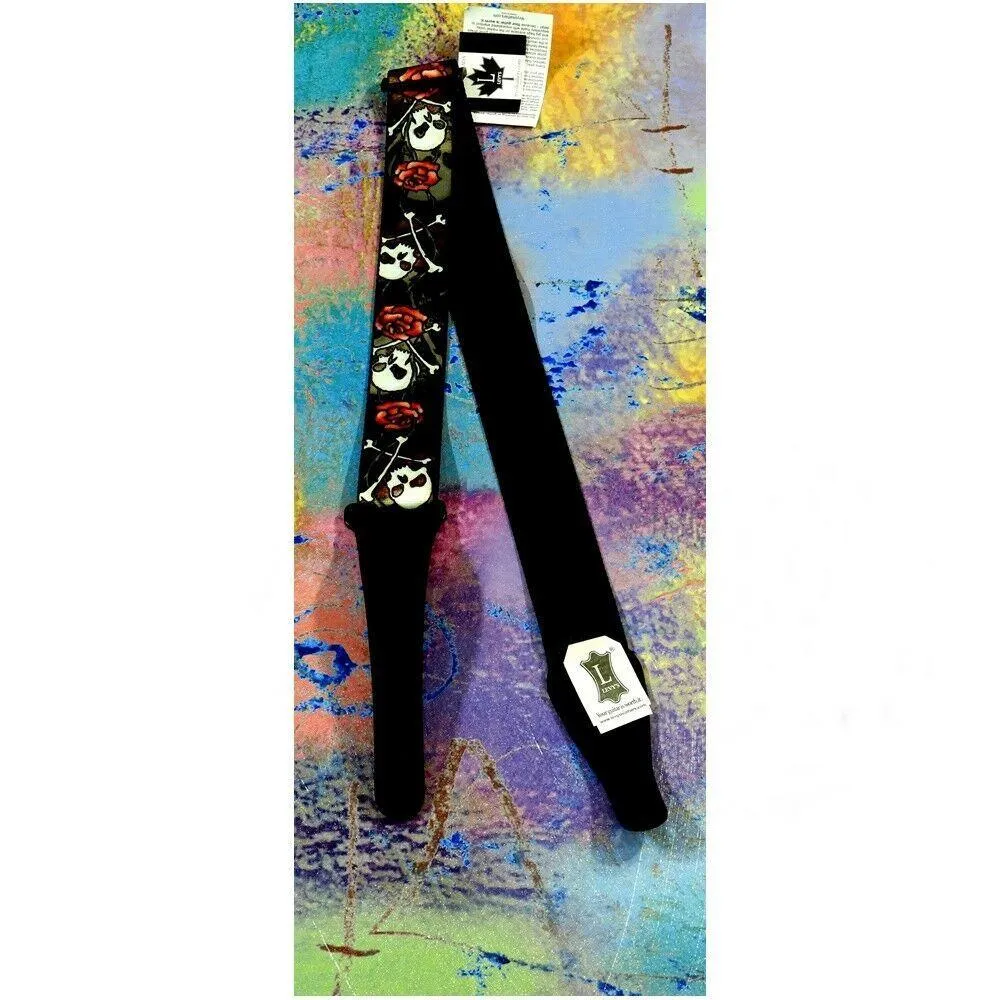 Levy's Strap SONIC ART Guitar Strap MPD2-060 Made in Canada Skull and Roses - Image 3