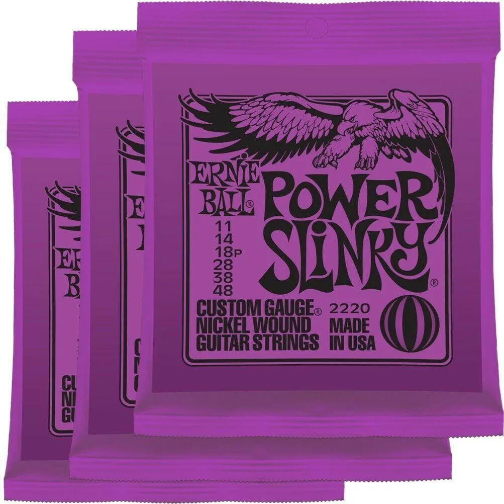 Ernie Ball 2220 Power Slinky Nickel Electric Guitar Strings Gauges 11 - 48 - Image 3
