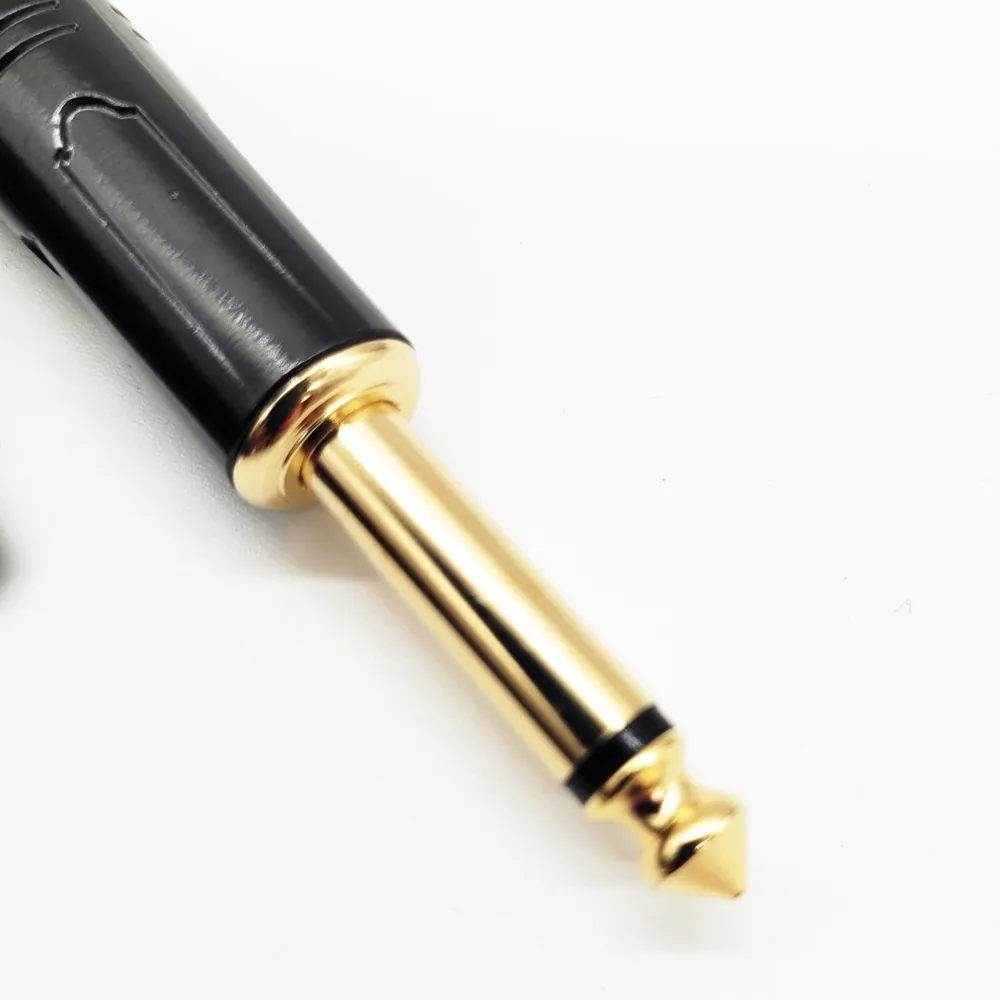 NVE Guitars Instrument Cable gold plated Plugs 20ft - 6m Straight to Angle - Black - Image 3