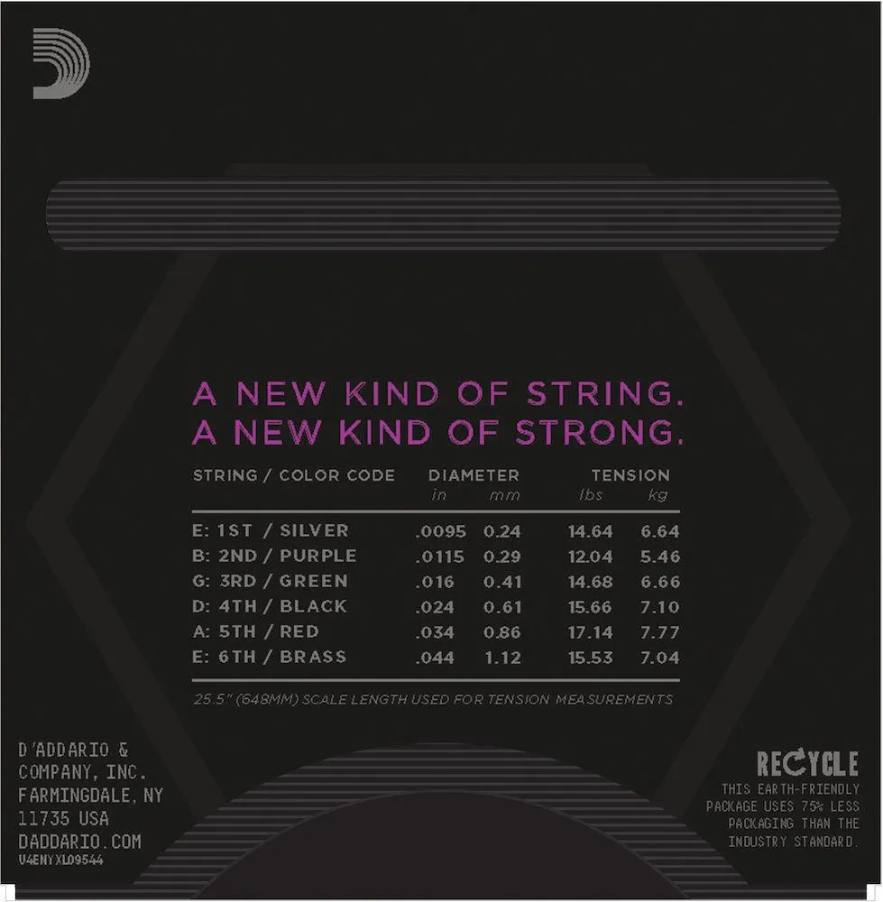 D'Addario NYXL Electric Guitar Strings, Super Light Plus, 9.5-44 - Image 3