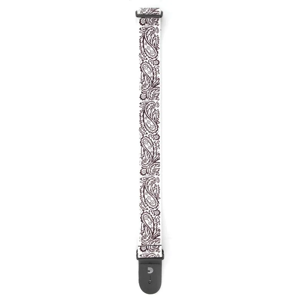 D'Addario Woven Guitar Strap, Paisley, White - Image 3