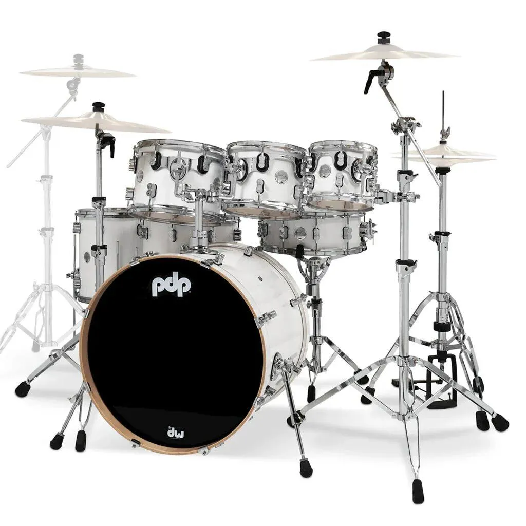 PDP Concept 7pc Drum Kit Package c/w Hardware Pearl White - Image 3