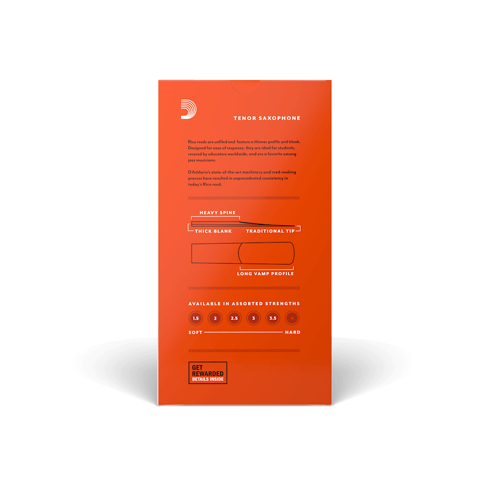 Rico by D'Addario Tenor Sax Reeds, Strength 1.5, 25-pack - Image 3