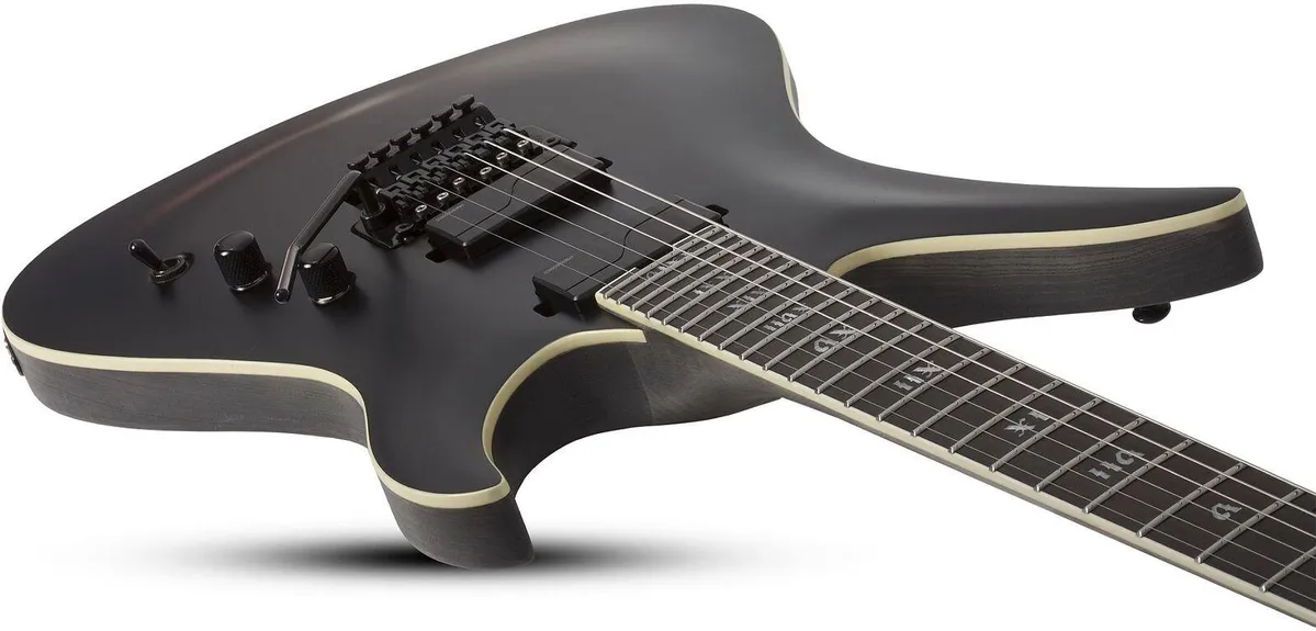 Schecter SCH1369 Avenger FR SLS Elite Evil Twin Electric Guitar - Satin Black - Image 3