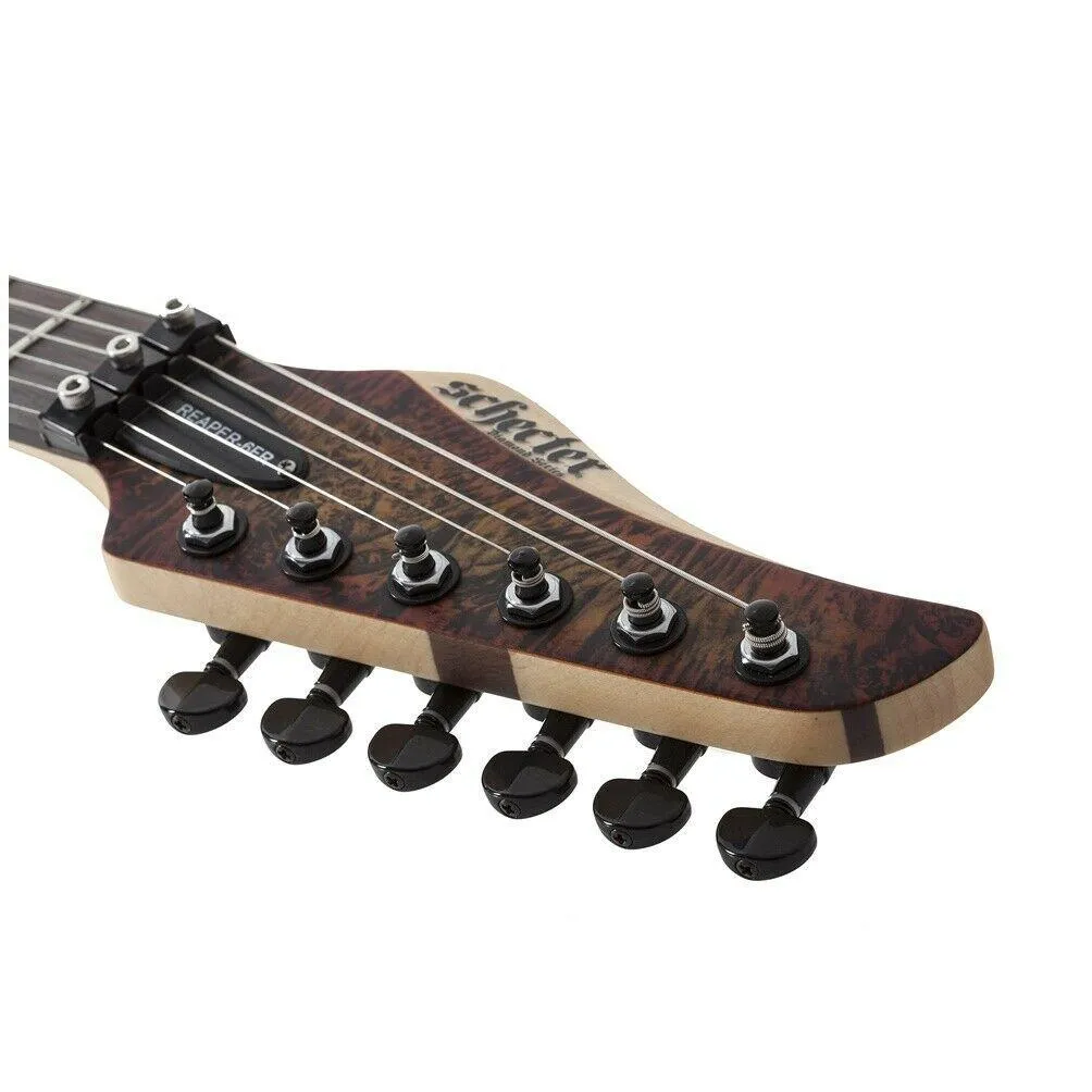 Schecter Reaper-6 Floyd Rose Satin Inferno Burst Electric Guitar Poplar Burl Top - Image 3