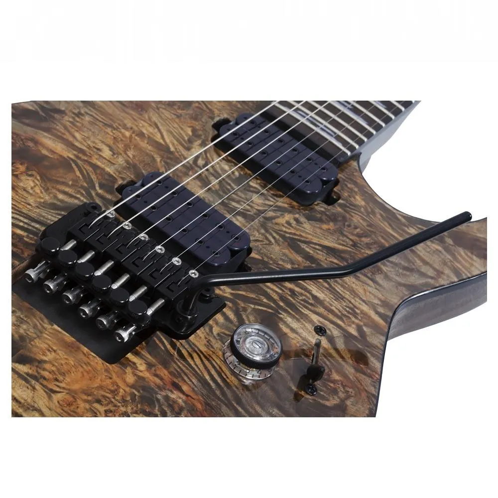 Schecter Omen Elite-6 FR Floyd Rose Electric Guitar - Charcoal - Image 3