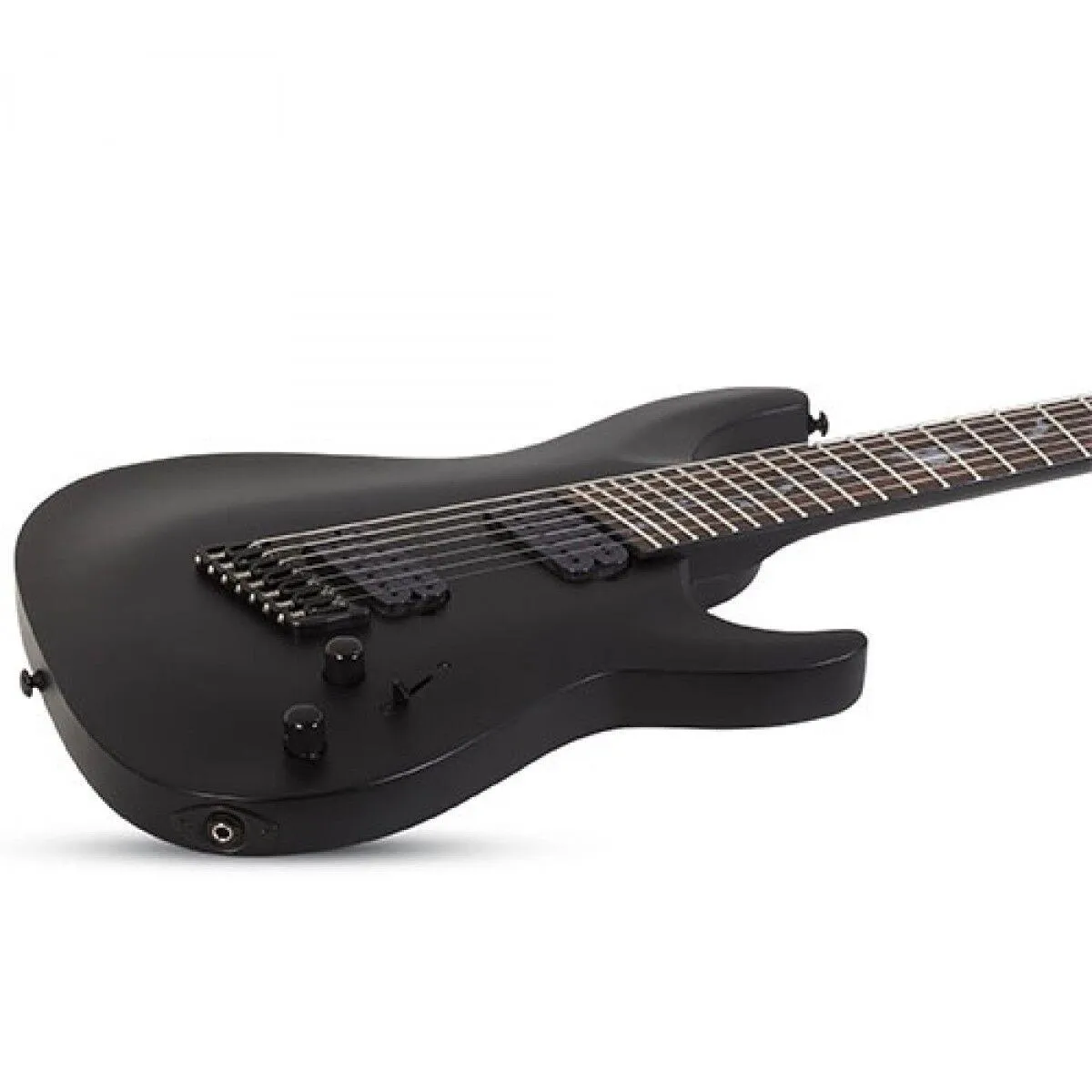 Schecter SCH2476 Damien 7 String Multiscale Electric Guitar Satin Black - Image 3