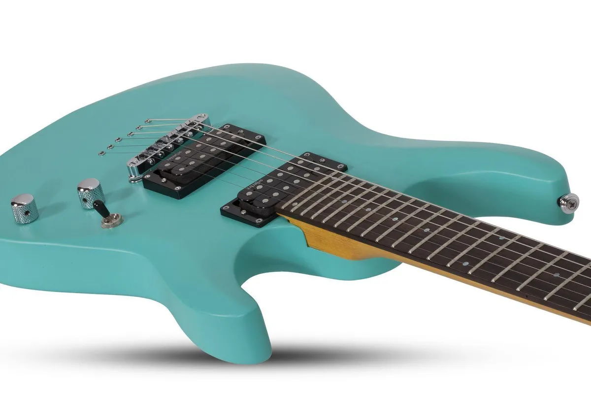 Schecter C-6 Deluxe Electric Guitar - Satin Aqua SCH428 - Image 3