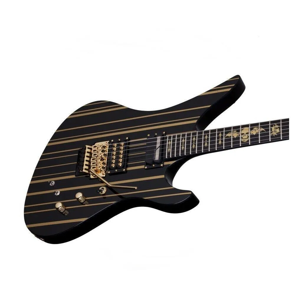 Schecter Synyster Custom-S Electric Guitar, Ebony Fretboard - Gloss Black / Gold - Image 3