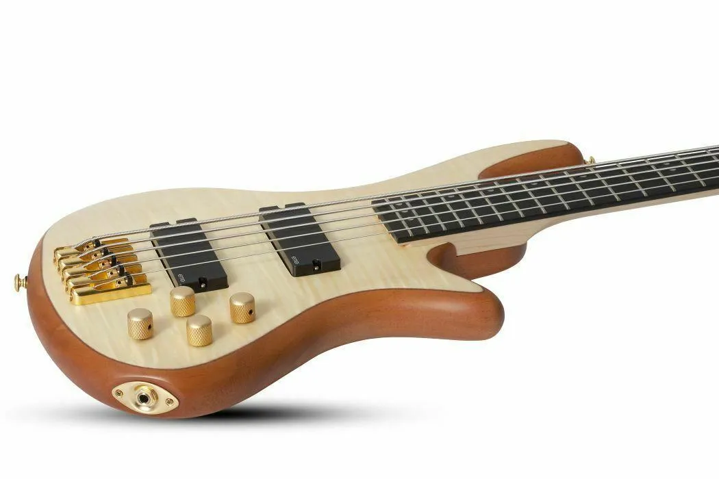 Schecter 2541 Stiletto Custom-5 String Electric Bass Guitar, Natural Satin - Image 3