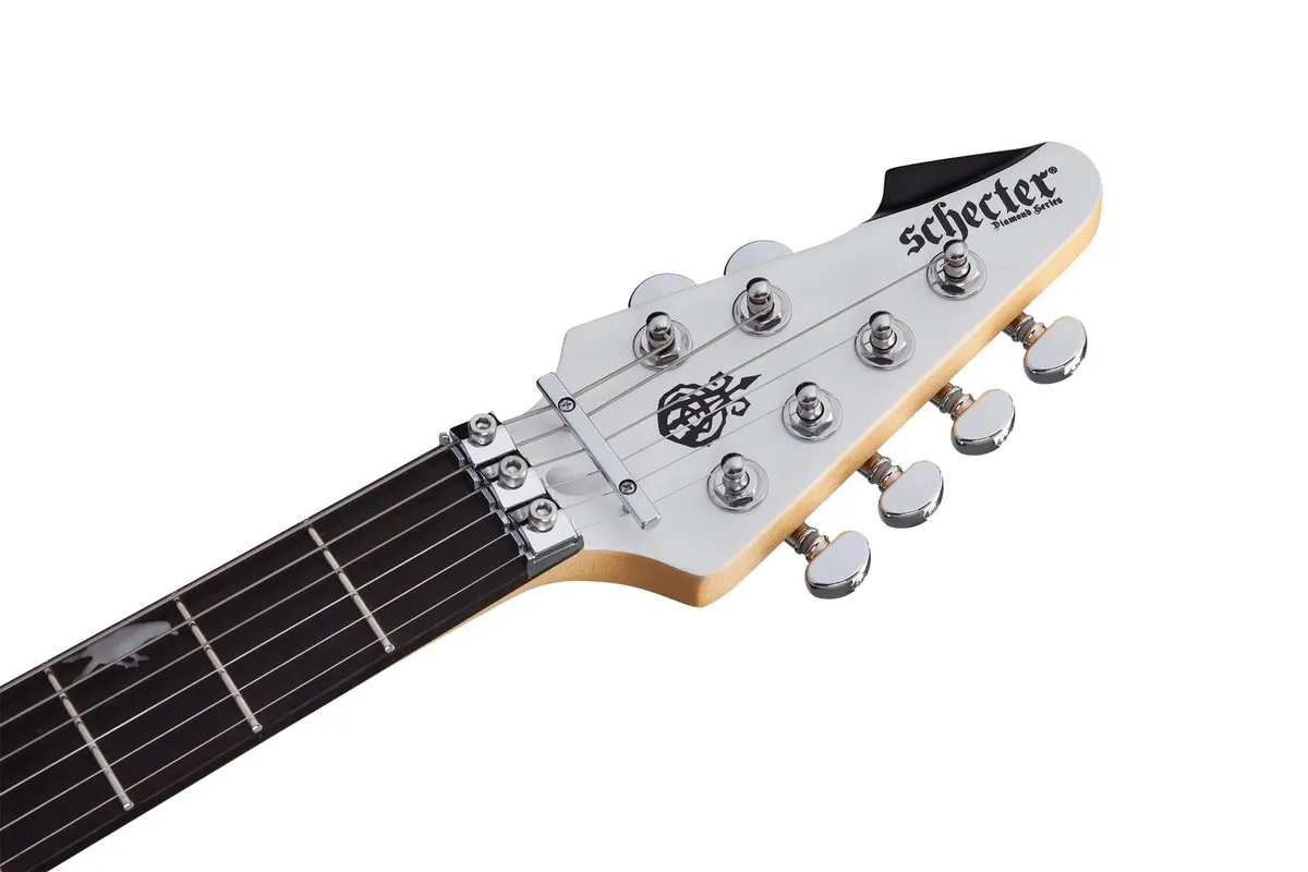 Schecter Signature DJ Ashba Electric Guitar, Satin White - Image 3
