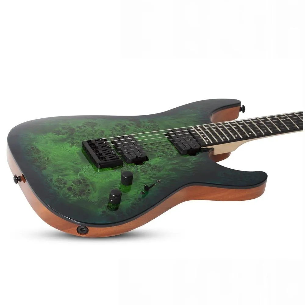 Schecter C-6 Pro Electric Guitar - Aqua Burst - BURL TOP, COIL SPLIT TAP - Image 3