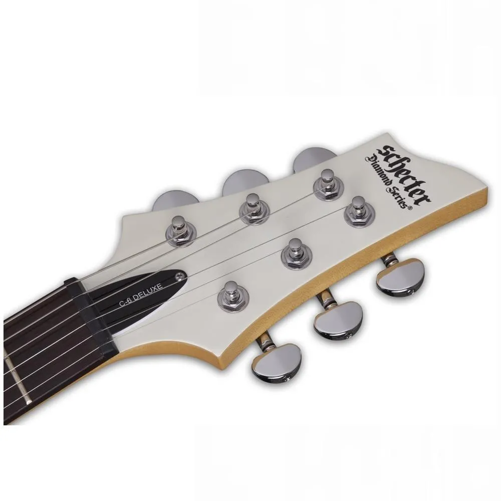 Schecter SCH432 C-6 Deluxe Electric Guitar Satin White - Image 3