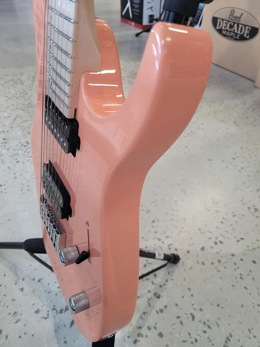 SQOE SEIB-7S 7-String Electric Guitar - Salmon - Image 3