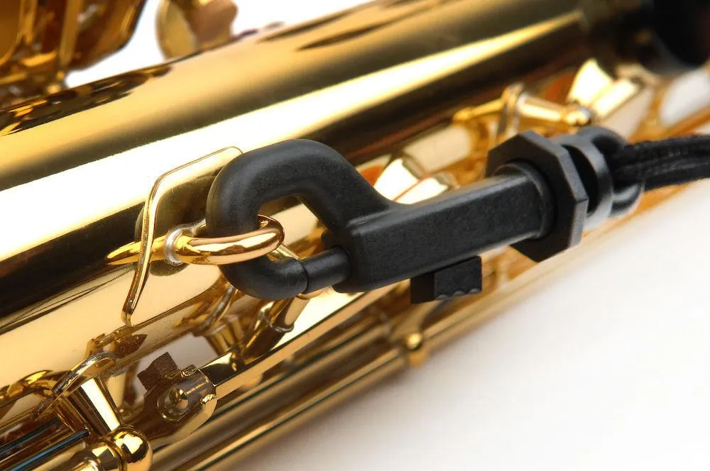 Rico Saxophone Strap, Soprano/Alto, Black Nylon, Snap Hook - Image 3