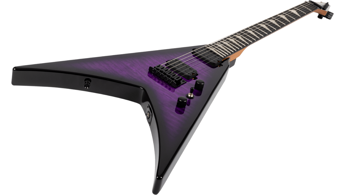 Spira v-500-TPP-E Electric Guitar - Trans Purple - Ebony Fretboard - Image 3