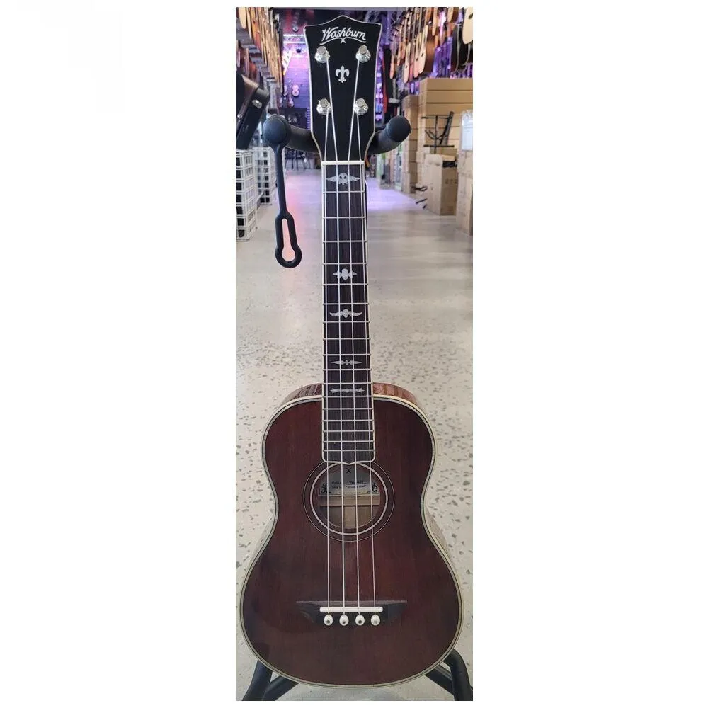 Washburn WU5320 Deluxe Concert Ukulele Koa Top Back and Sides Pearl Inlays - Image 3