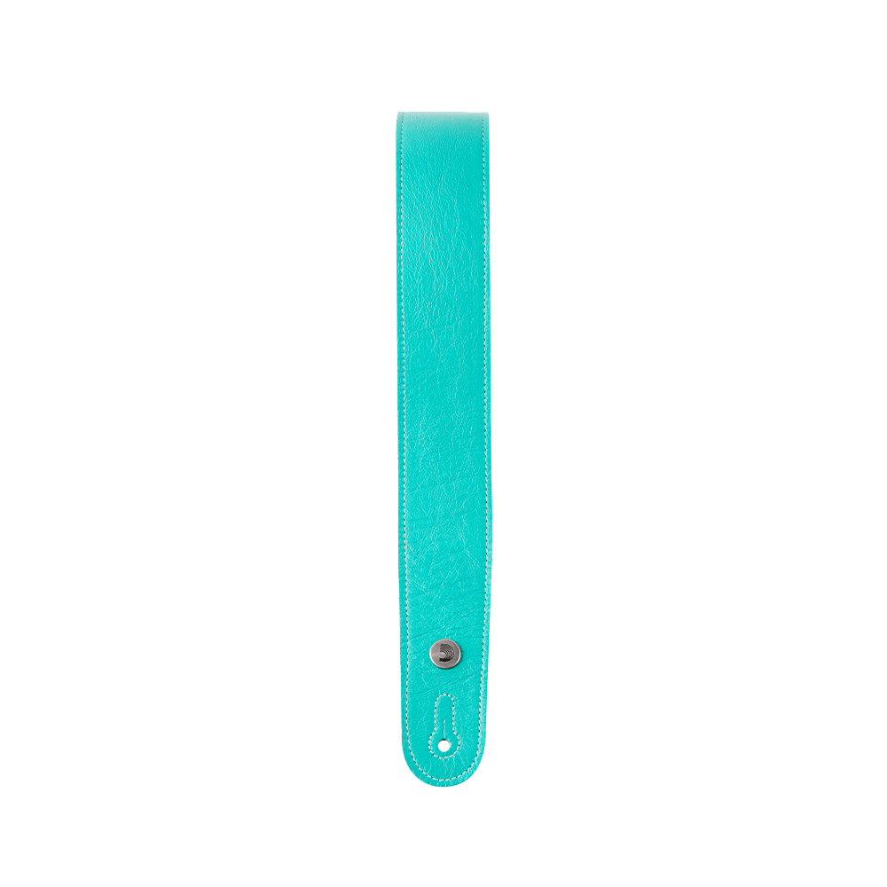 D'Addario Slim Garment Leather Guitar Strap, Teal - Image 4