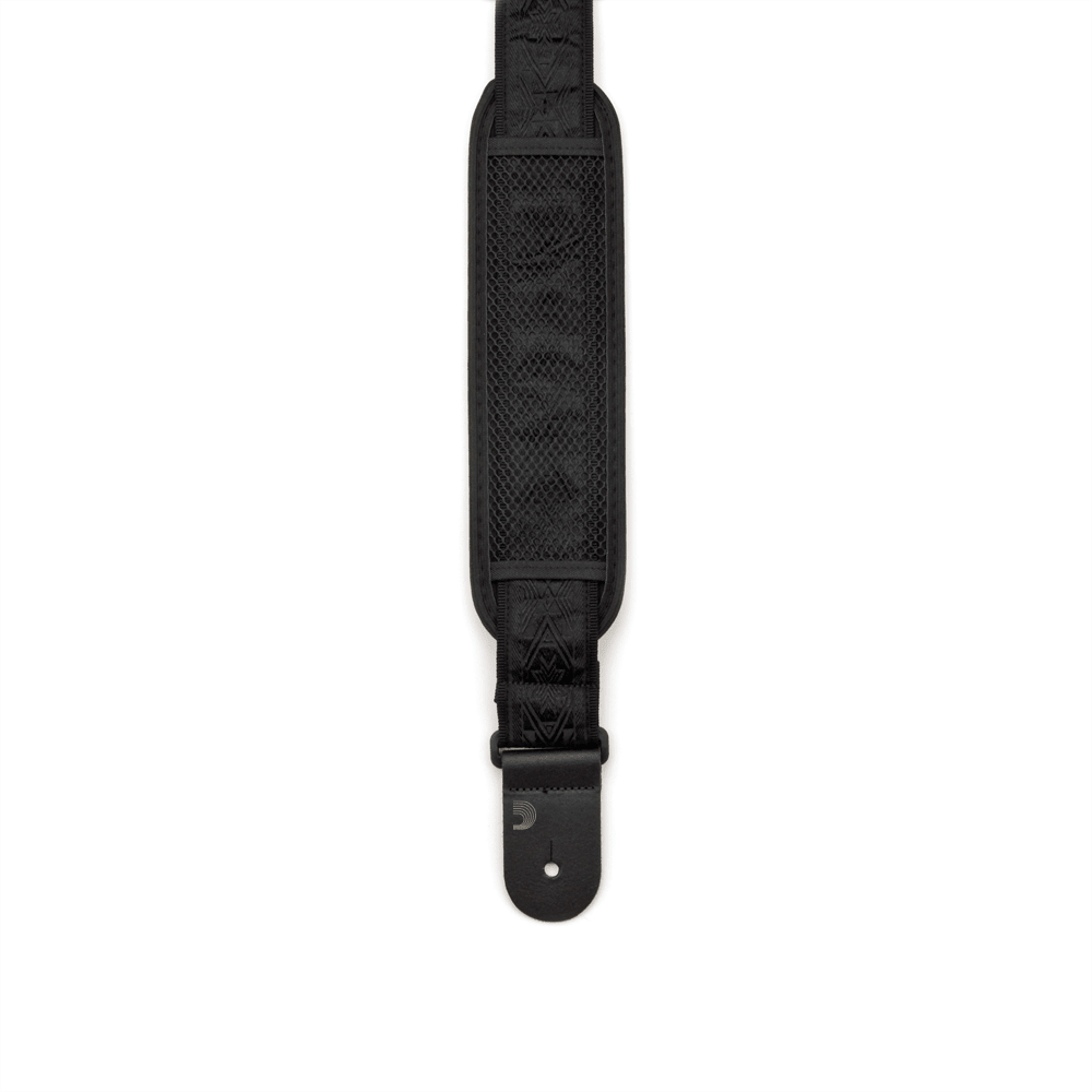 D'Addario Woven Guitar Strap, Black Satin with Pad - Image 4