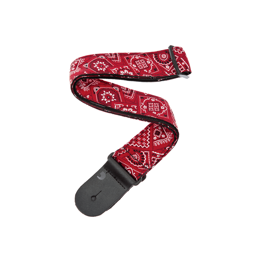 D'Addario Woven Guitar Strap, Bandana Red - Image 4