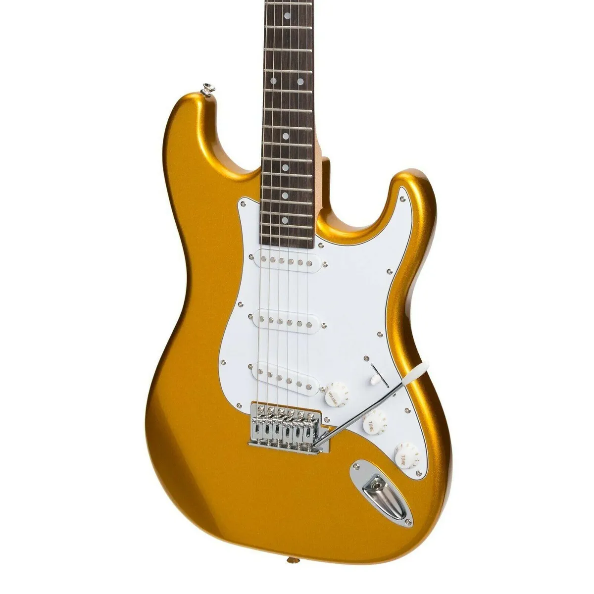 Casino ST-Style Electric Guitar (Gold Metallic) w/ Bag and Strap - Image 4