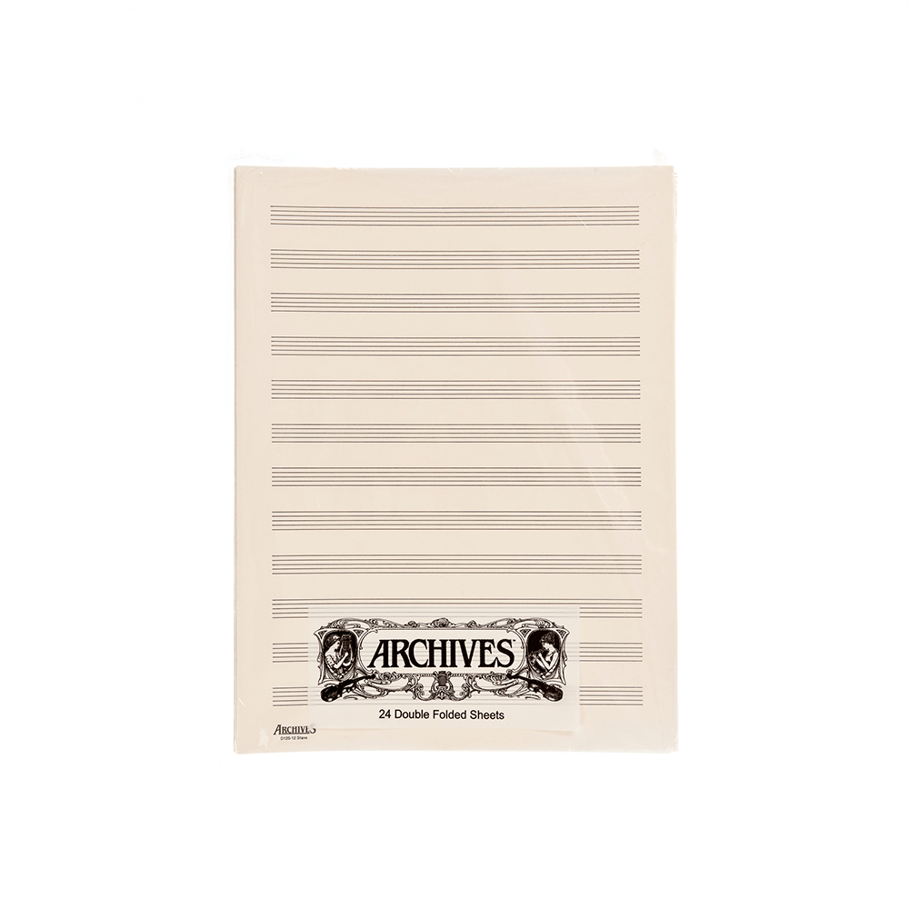 Archives Double-Folded Manuscript Paper Sheets, 8 stave, 24 Sheets - Image 4