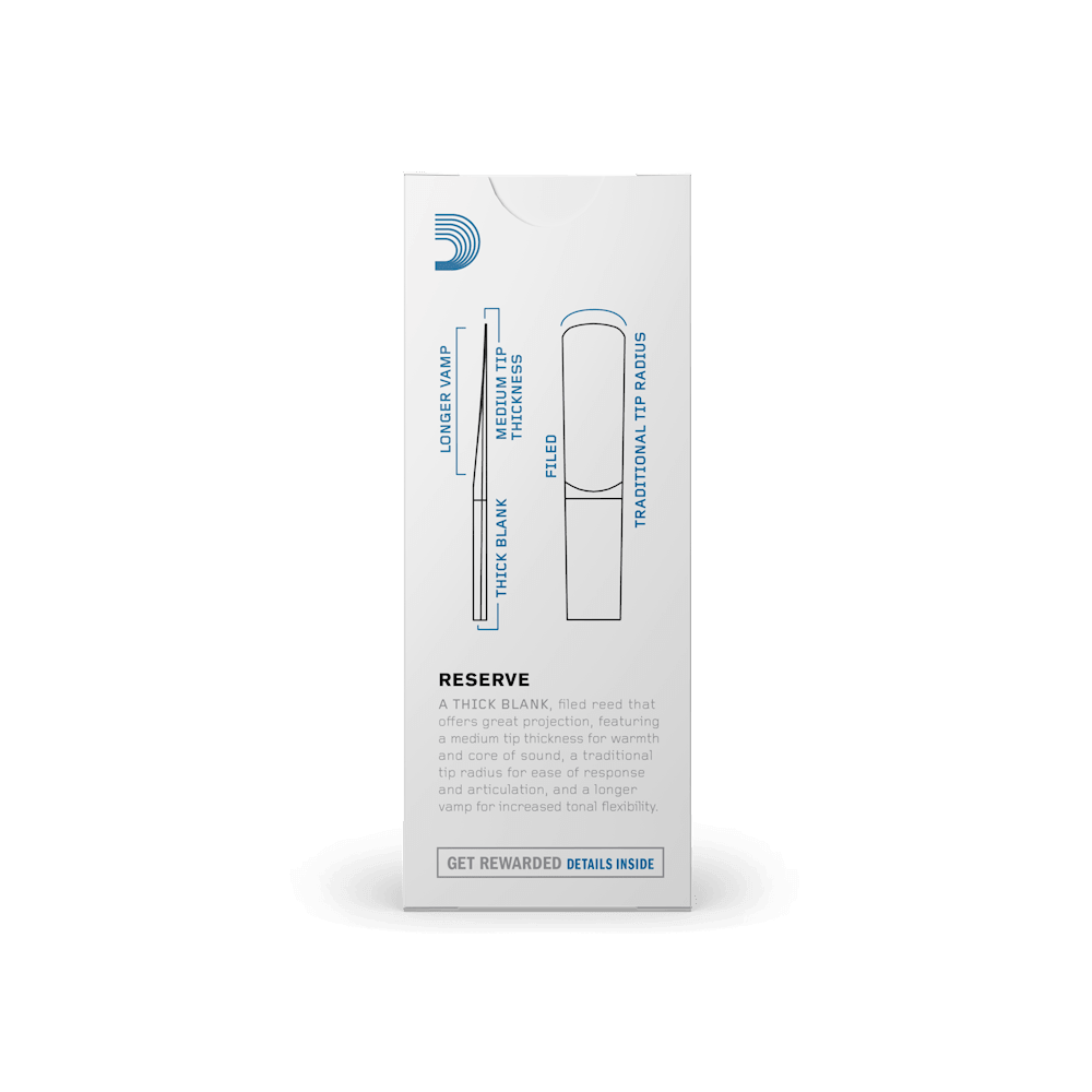 D'Addario Reserve Bass Clarinet Reeds, Strength 3.5+, 5 Pack - Image 4