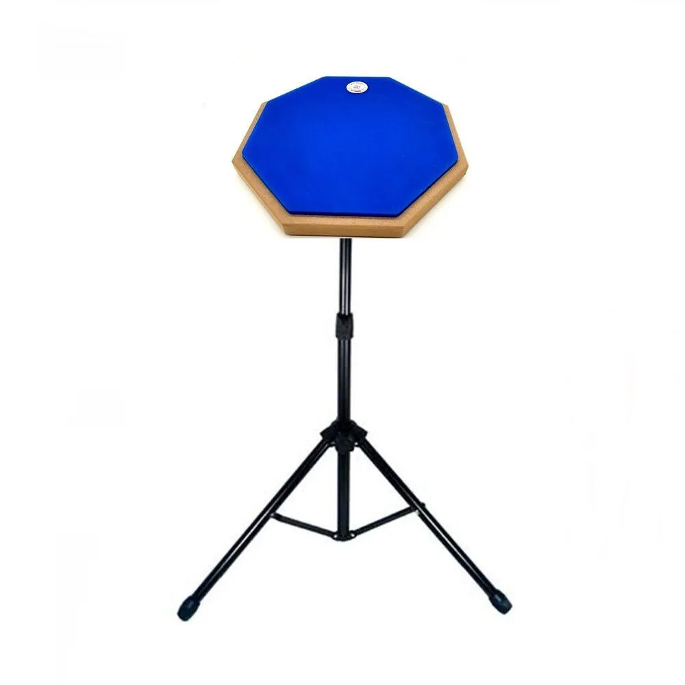 BBT 10" Drum Practice Pad Blue + Stand + Vic Firth Nova 5A Drumsticks - Image 4