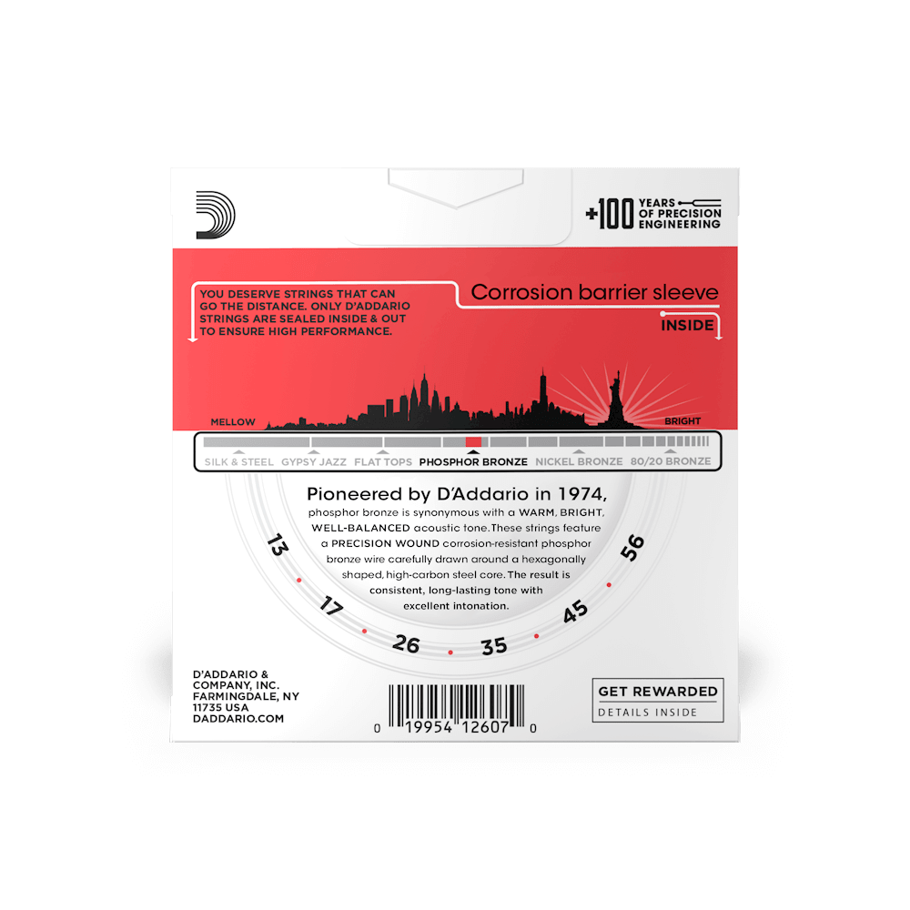 D'Addario EJ17-3D Phosphor Bronze Acoustic Guitar Strings, Medium, 13-56, 3 Sets - Image 4