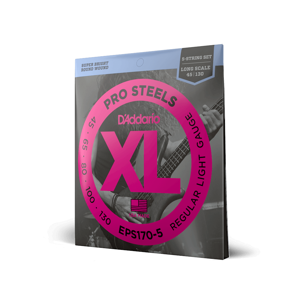 D'Addario EPS170-5 5-String ProSteels Bass Guitar Strings, Light, 45-130, Long Scale - Image 4