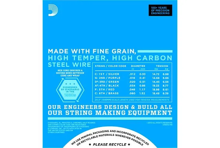 D'Addario 4 x EXL148 Nickel-Wound, Drop C Tuning Electric Guitar Strings 12 - 60 - Image 4