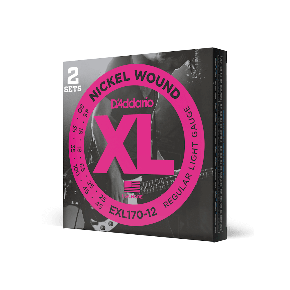 D'Addario EXL170-12 Nickel Wound Bass Guitar Strings, Light, 18-45 - Image 4