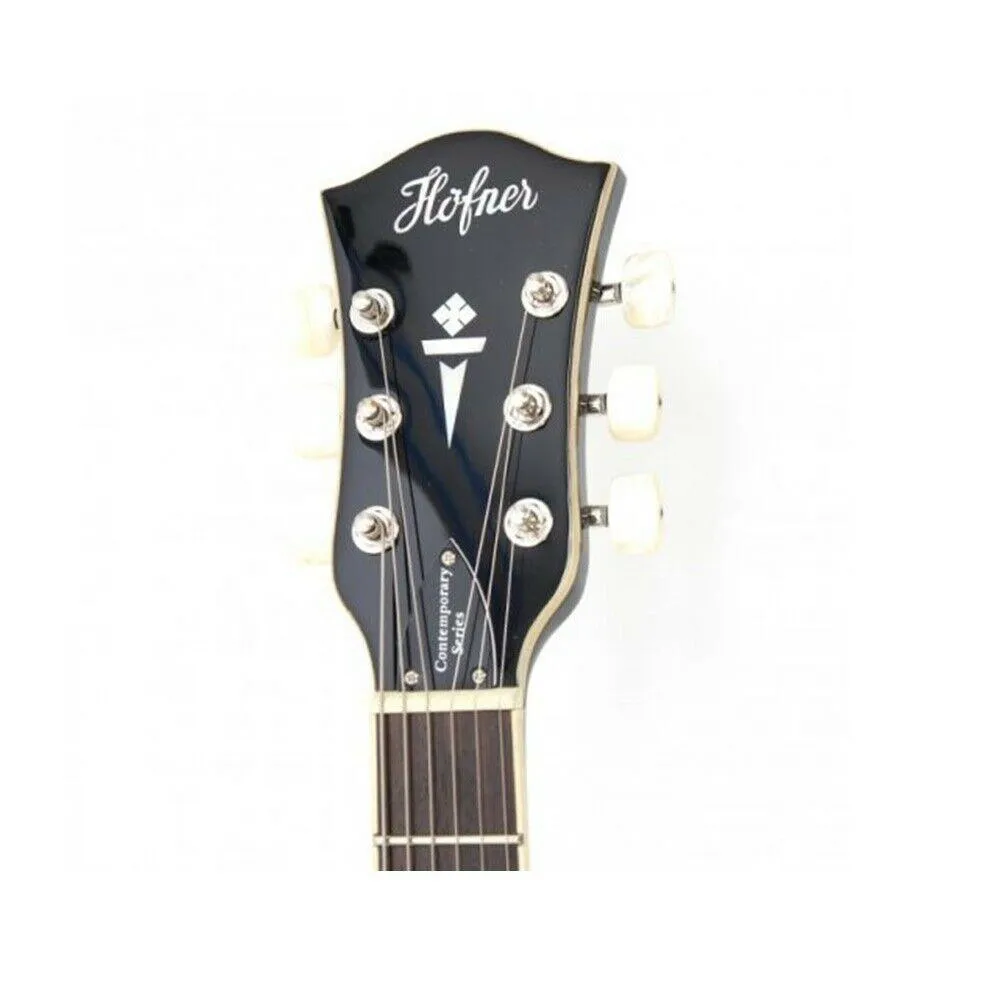 Hofner Contemporary Verythin Guitar - Ltd Edition Gold Top W/ Bigsby & Case - Image 4