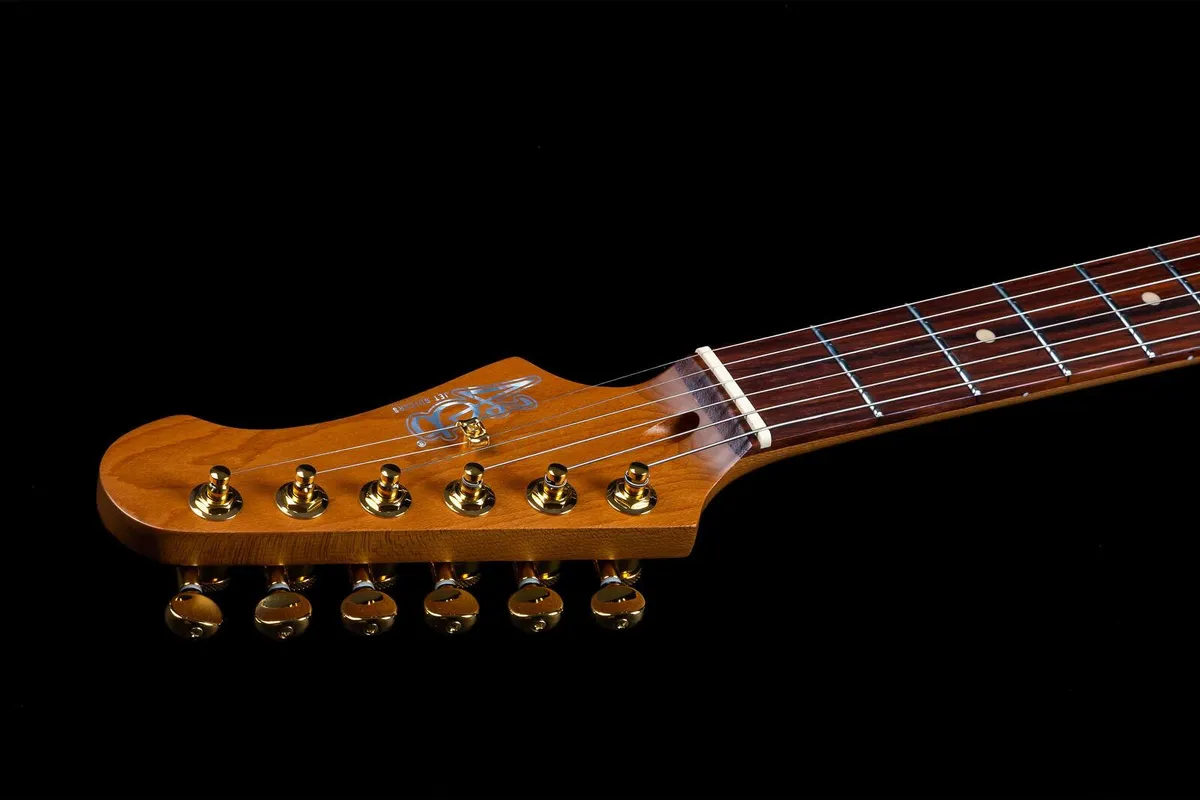 JET JS-380-BK-G Electric Guitar - Black with Gold Hardware - Image 4