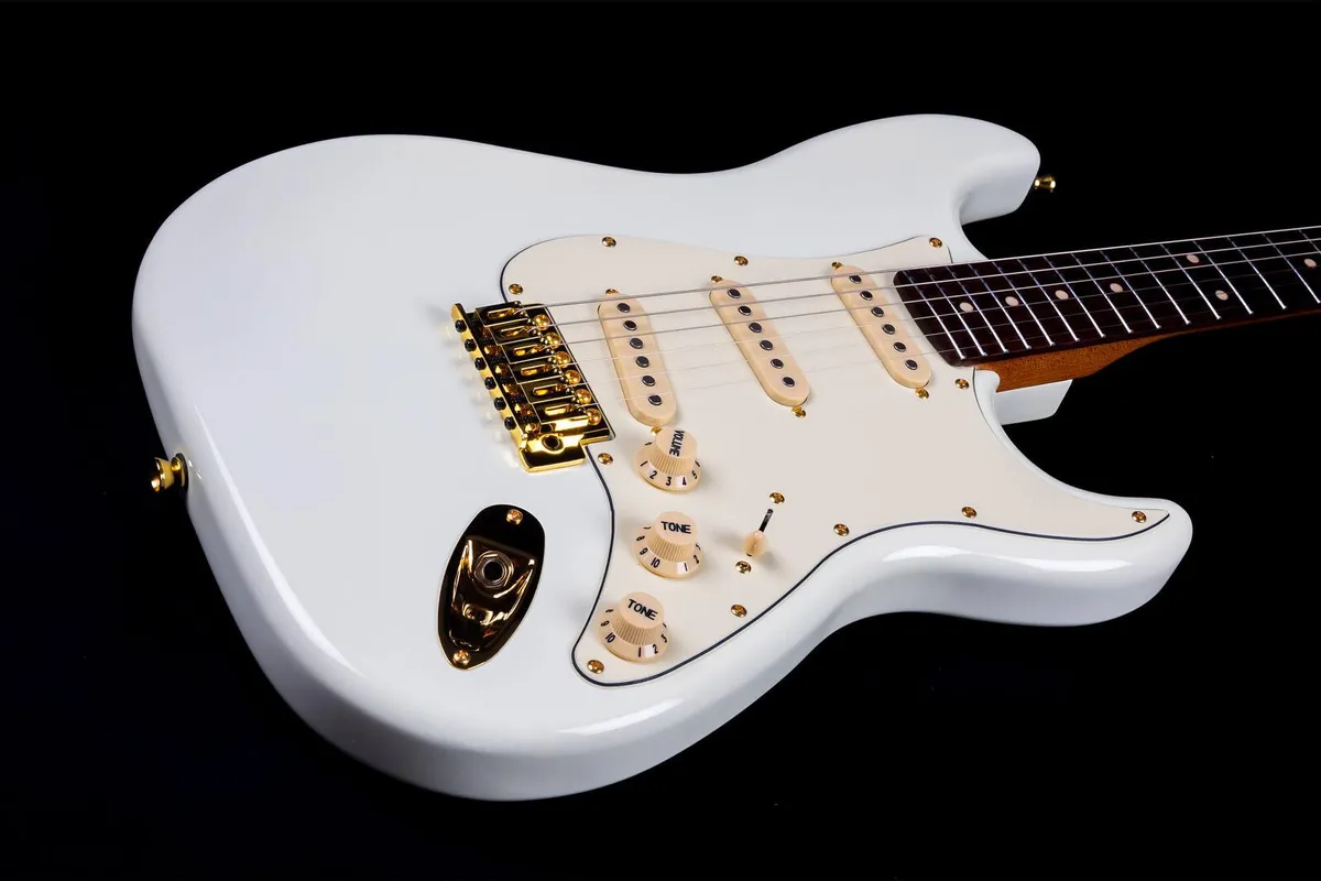 JET JS-380-OW-G Electric Guitar - Olympic White with Gold Hardware - Image 4